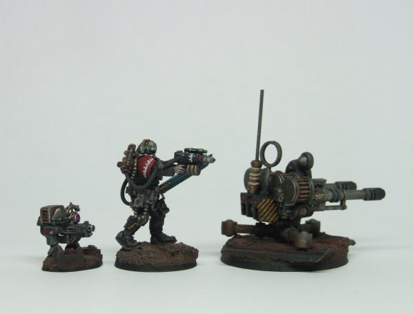 Gun Dog, Skitarii and Tarantula right